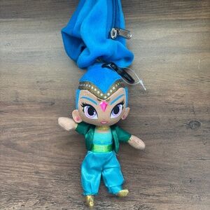 NEW Nickelodeon Shimmer & Shine Plush SHINE Toy Doll Bag Clip Zipper Coin Purse